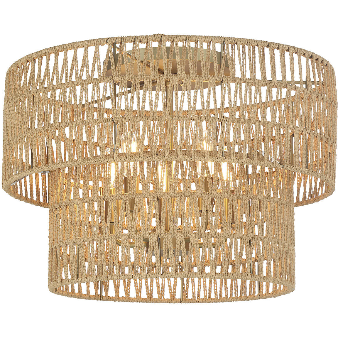 Bungalow Heaven 5 Light 20 inch Soft Brass Flush Mount Ceiling Light